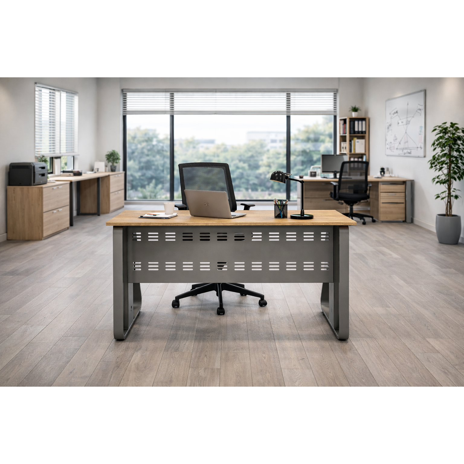 Ortiga Desk Modern Office Desk for Organized Workspaces